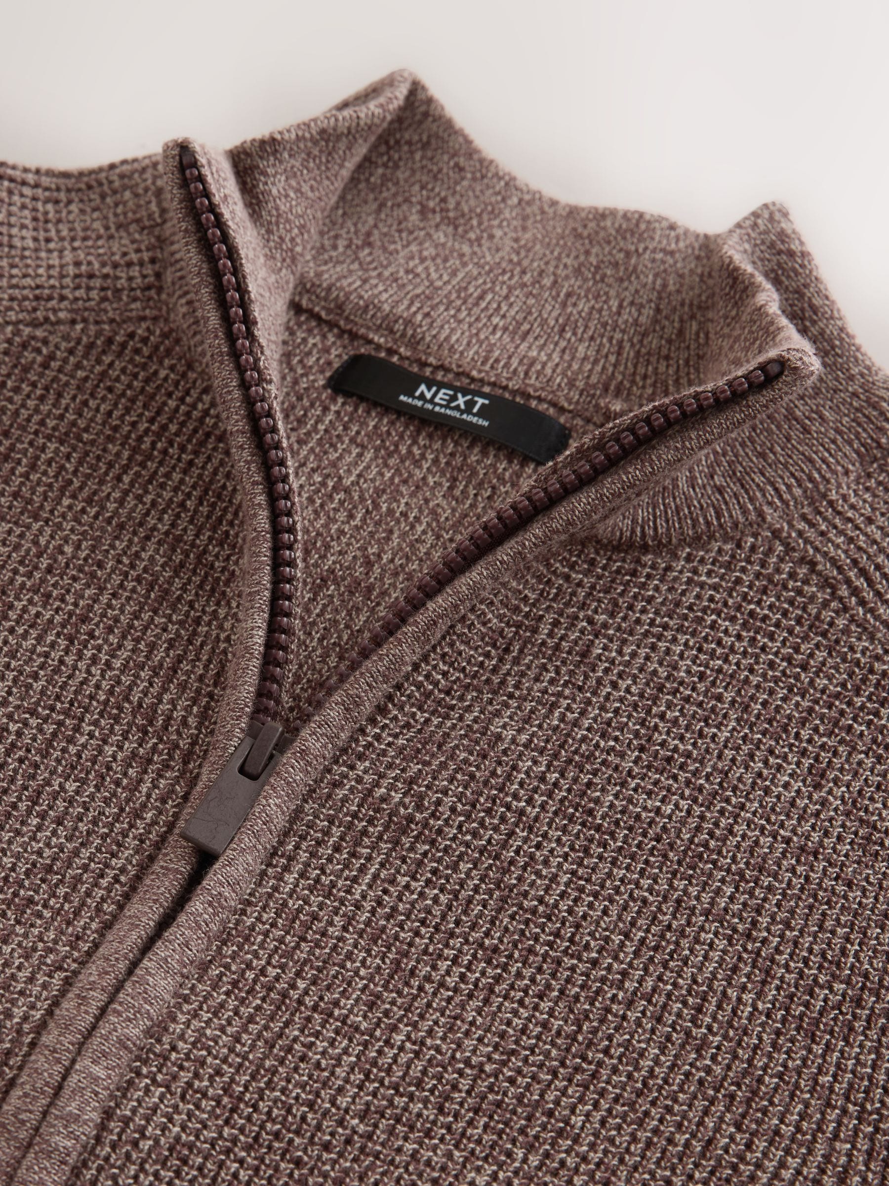 Buy Plum Purple Textured Zip Through Knitted Cardigan (3-16yrs