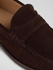 LK Bennett Brown Solo Leather Penny Slot Tuxe Loafers - Image 4 of 4