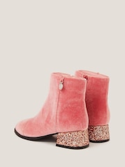 Monsoon Pink Velvet Glitter Heel Boots - Image 3 of 3