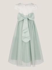 Monsoon Green Short Sleeve Satin Tulle Bridesmaid Dress - Image 2 of 3