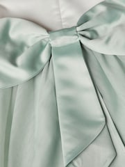 Monsoon Green Short Sleeve Satin Tulle Bridesmaid Dress - Image 3 of 3