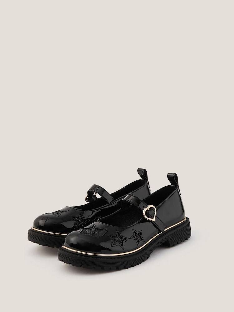 Monsoon Black Star Parent Mary Jane Flats - Image 1 of 3 Monsoon Black Star Parent Mary Jane Flats - Image 1 of 3