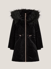 Monsoon Black Faux Fur Hood Padded Coat - Image 3 of 5