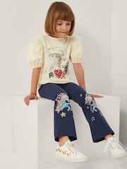 Monsoon Natural Unicorn Embellished T-Shirt - Image 1 of 1