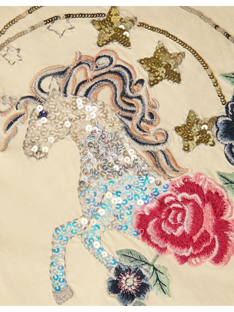 Monsoon Unicorn Embellished T-Shirt - Bild 2 von 3