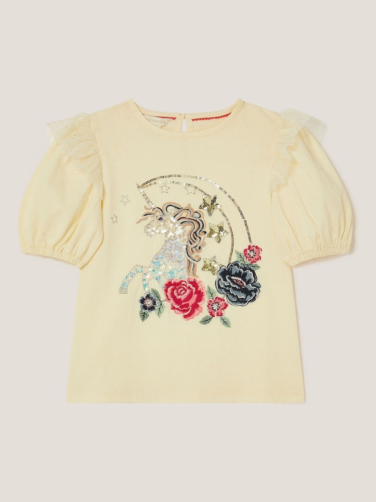 Monsoon Unicorn Embellished T-Shirt - Bild 3 von 3