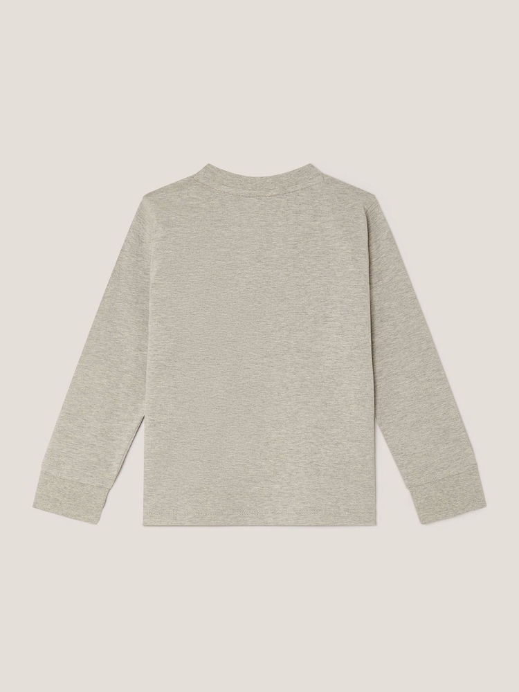 Monsoon Grey Varisty Dinosaur Long Sleeve Top - Image 2 of 3
