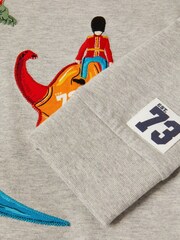 Monsoon Grey Varisty Dinosaur Long Sleeve Top - Image 3 of 3