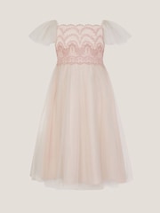 Monsoon Pink Francesca Lace Tulle Party Dress - Image 1 of 3