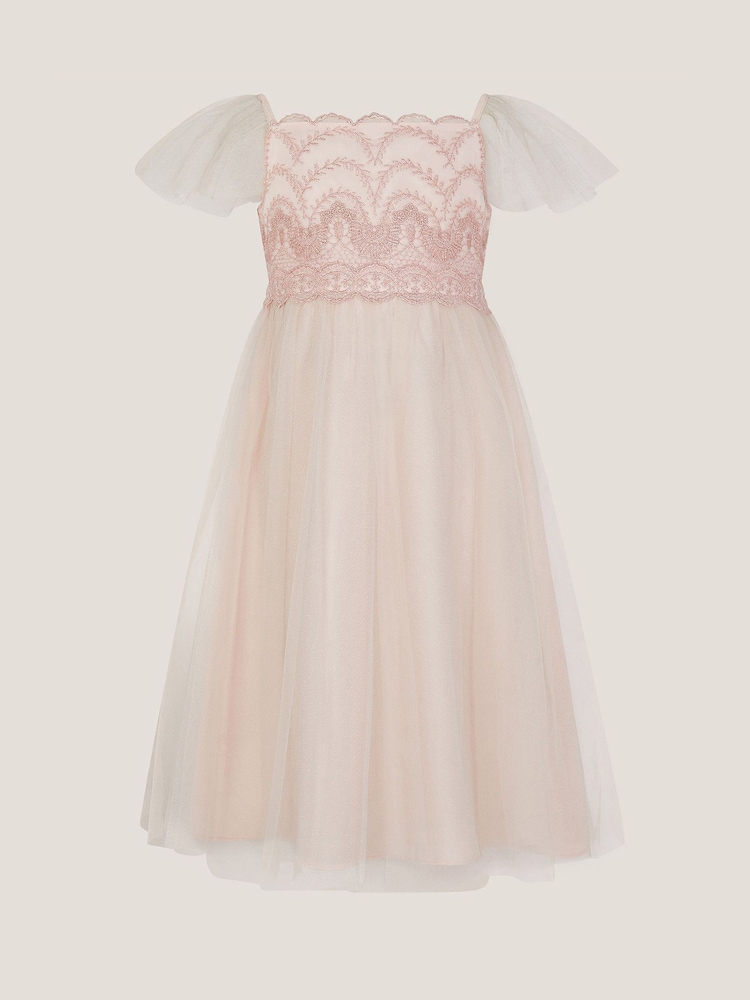 Monsoon Pink Francesca Lace Tulle Party Dress - Image 1 of 3