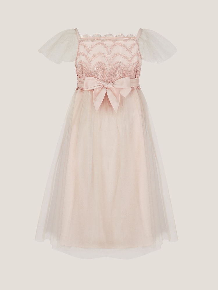 Monsoon Pink Francesca Lace Tulle Party Dress - Image 2 of 3