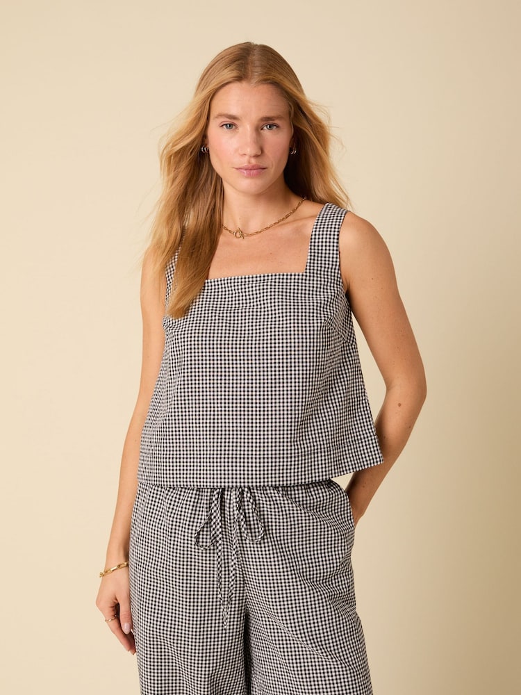 Nobodys Child Black Stanley Gingham Top - Image 1 of 5