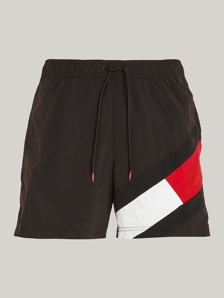Tommy Hilfiger Black Medium Long Drawstring Shorts - Image 3 of 3