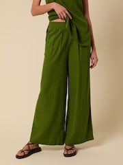 Nobodys Child Green Parker Linen Blend Parker Wide Leg Trousers - Image 1 of 5