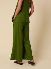 Nobodys Child Green Parker Linen Blend Parker Wide Leg Trousers - Image 2 of 5