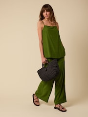 Nobodys Child Green Parker Linen Blend Parker Wide Leg Trousers - Image 3 of 5