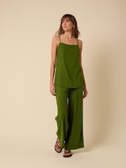 Nobodys Child Green Parker Linen Blend Parker Wide Leg Trousers - Image 4 of 5