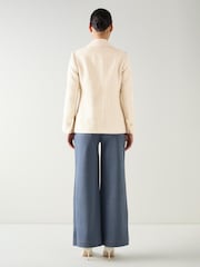 LK Bennett Brown Julia Tweed Check Pocket Detail Jacket - Image 4 of 4