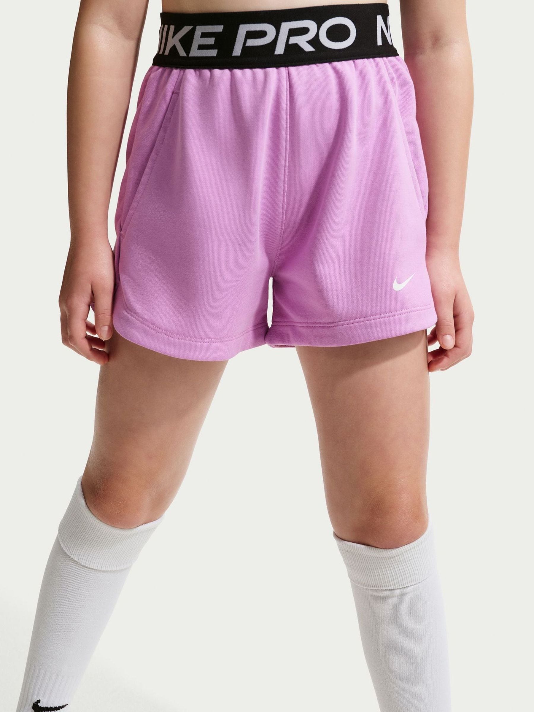 nike sweat shorts pink