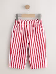 أحمر/بيج فاتح - بنطلون برجل واسعة وبتصميم سهل اللبس (3 شهور-7 سنوات) - صورة 1 من 4