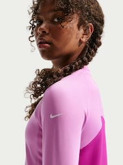 Nike Magenta Pink Pro Dri-FIT Half Zip Long Sleeve Top - Image 4 of 5