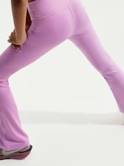 Nike Magenta Pink One Dri-FIT Flared Leggings - Image 4 of 5