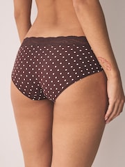 Lemon Yellow Short Cotton and Lace Knickers 10 Pack - Image 3 of 15