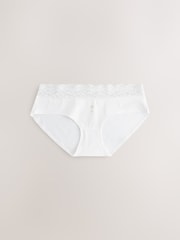 Lemon Yellow Short Cotton and Lace Knickers 10 Pack - Image 5 of 15