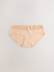 Lemon Yellow Short Cotton and Lace Knickers 10 Pack - Image 7 of 15