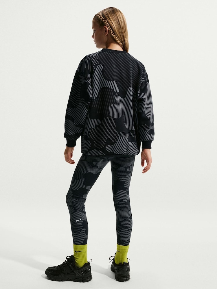 Nike Black One Printed Training Leggings - Image 2 of 5