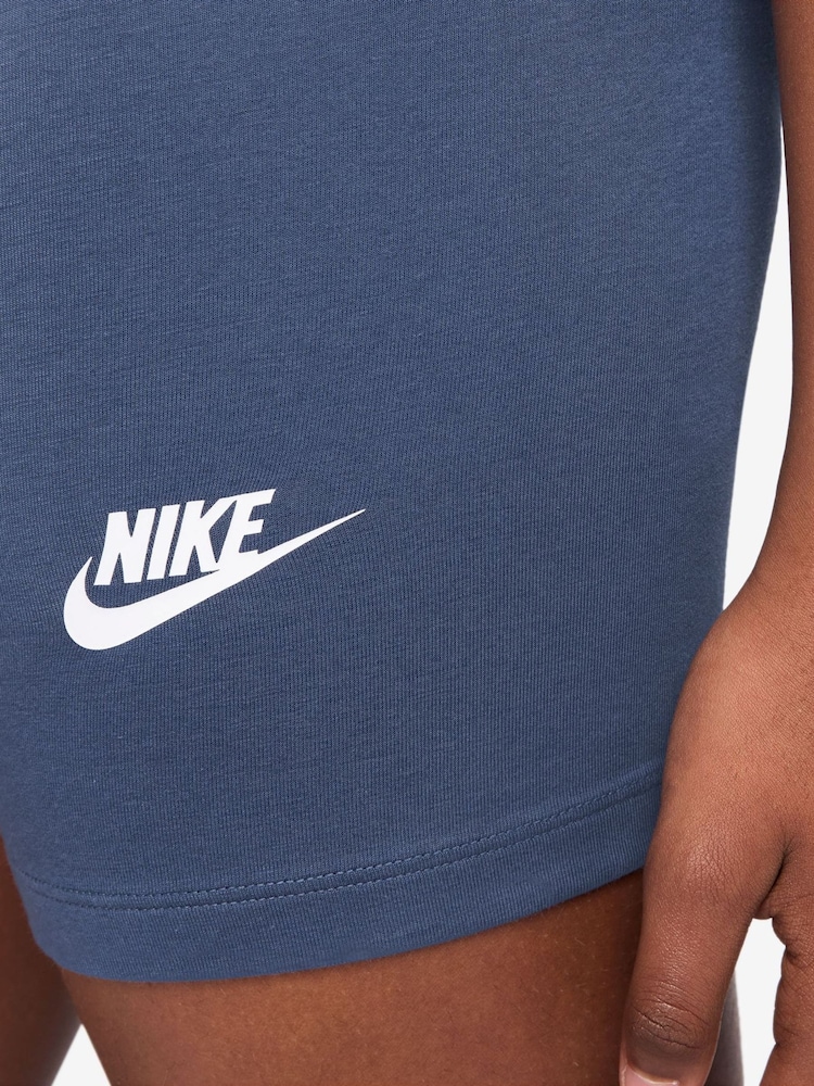 Nike Mystic Navy 5 Inch High Waisted Bike Shorts - Image 4 of 4 Nike Mystic Navy 5 Inch High Waisted Bike Shorts - Image 4 of 4