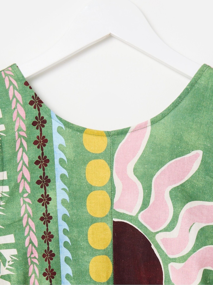 Buy Oliver Bonas Green Sun Print Sleeveless Midi Dress from Next