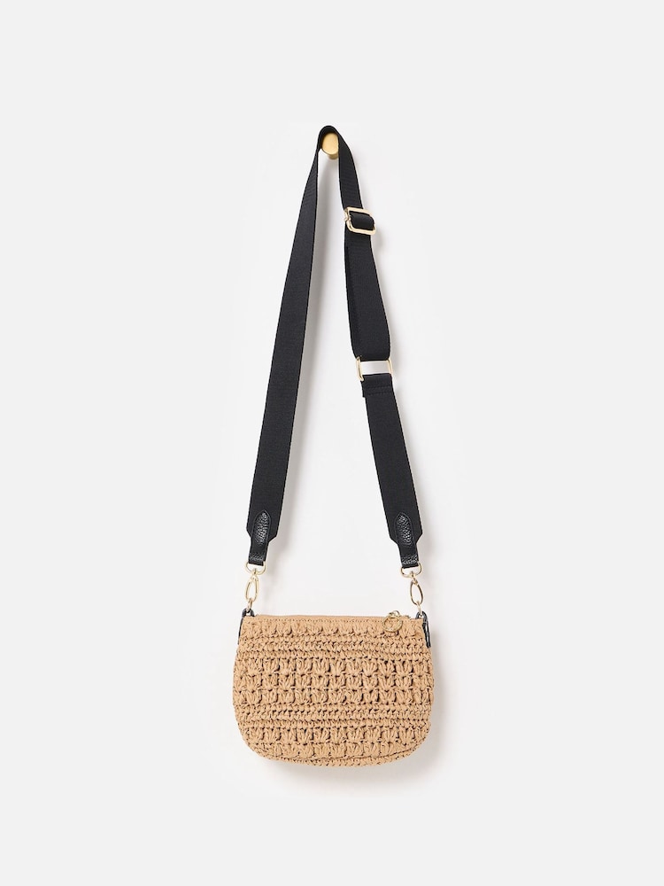Oliver Bonas Brown Paddie Straw Weave Cross-Body Bag - Image 2 of 7