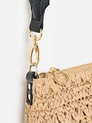 Oliver Bonas Brown Paddie Straw Weave Cross-Body Bag - Image 4 of 7