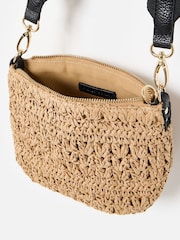 Oliver Bonas Brown Paddie Straw Weave Cross-Body Bag - Image 5 of 7