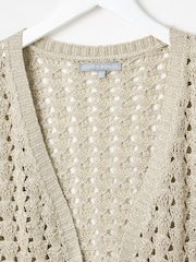 Oliver Bonas Gold Sparkle Open Front Knitted Waistcoat - Image 5 of 7