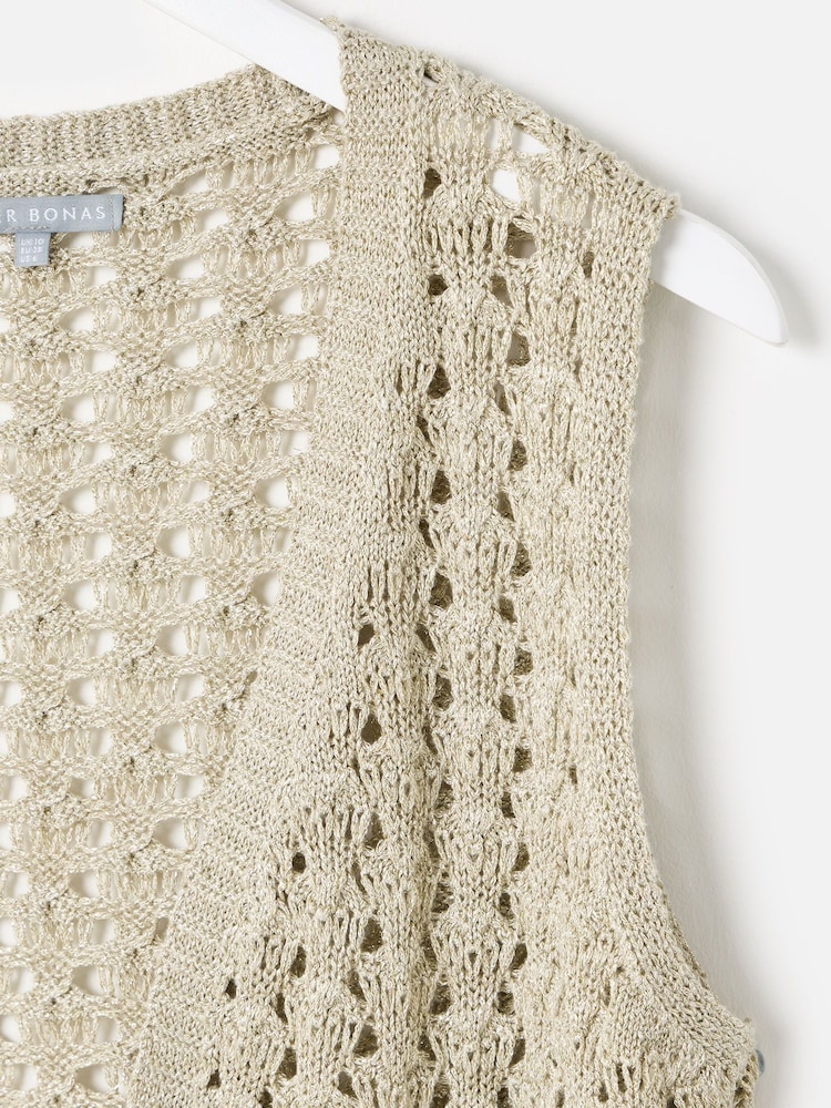 Oliver Bonas Sparkle Open Front Knitted Waistcoat - Image 6 of 7