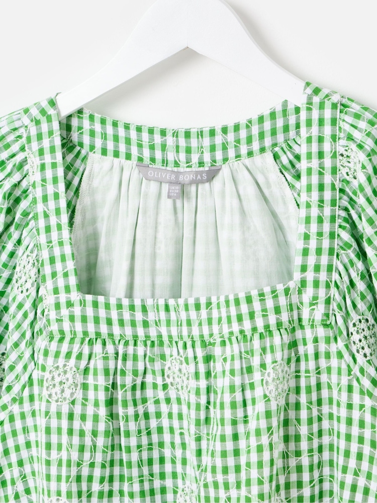 green emerald velvet dress Rent Asos Design Button Front Satin Mini Dress In Green Checkerboard Print main image 1