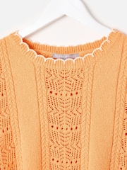 Oliver Bonas Orange Textured Stripe Knitted Vest - Image 5 of 7