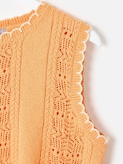 Oliver Bonas Orange Textured Stripe Knitted Vest - Image 6 of 7
