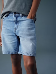 Light Blue Single Denim Shorts (3-16yrs) - Image 4 of 11