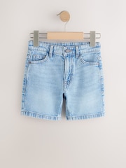 Light Blue Single Denim Shorts (3-16yrs) - Image 6 of 11