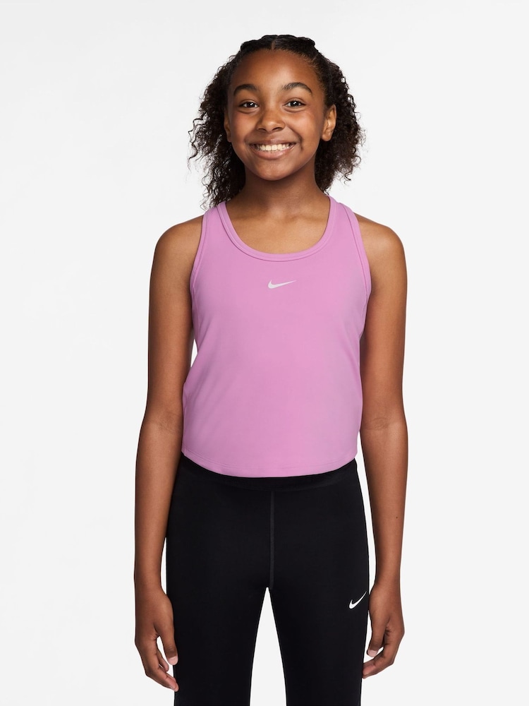 Nike Magenta Pink One Dri-FIT Tank Vest Top - Image 1 of 3 Nike Magenta Pink One Dri-FIT Tank Vest Top - Image 1 of 3
