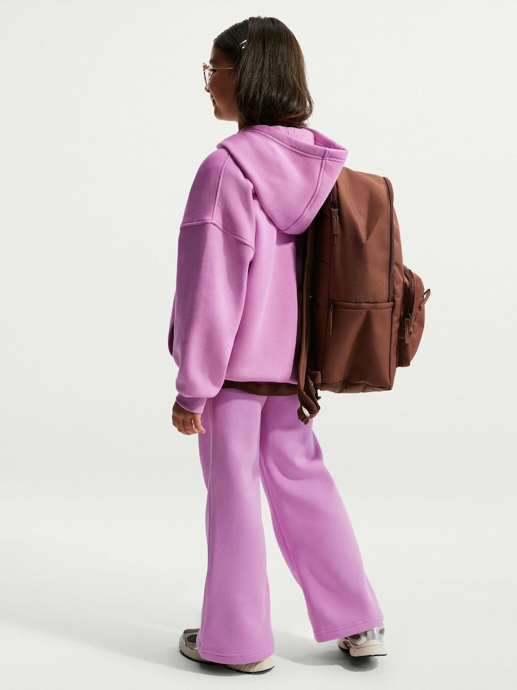 Nike Magenta Pink Overhead Oversized Sportswear Club Fleece Pullover Hoodie - Image 2 of 5 Nike Magenta Pink Overhead Oversized Sportswear Club Fleece Pullover Hoodie - Image 2 of 5