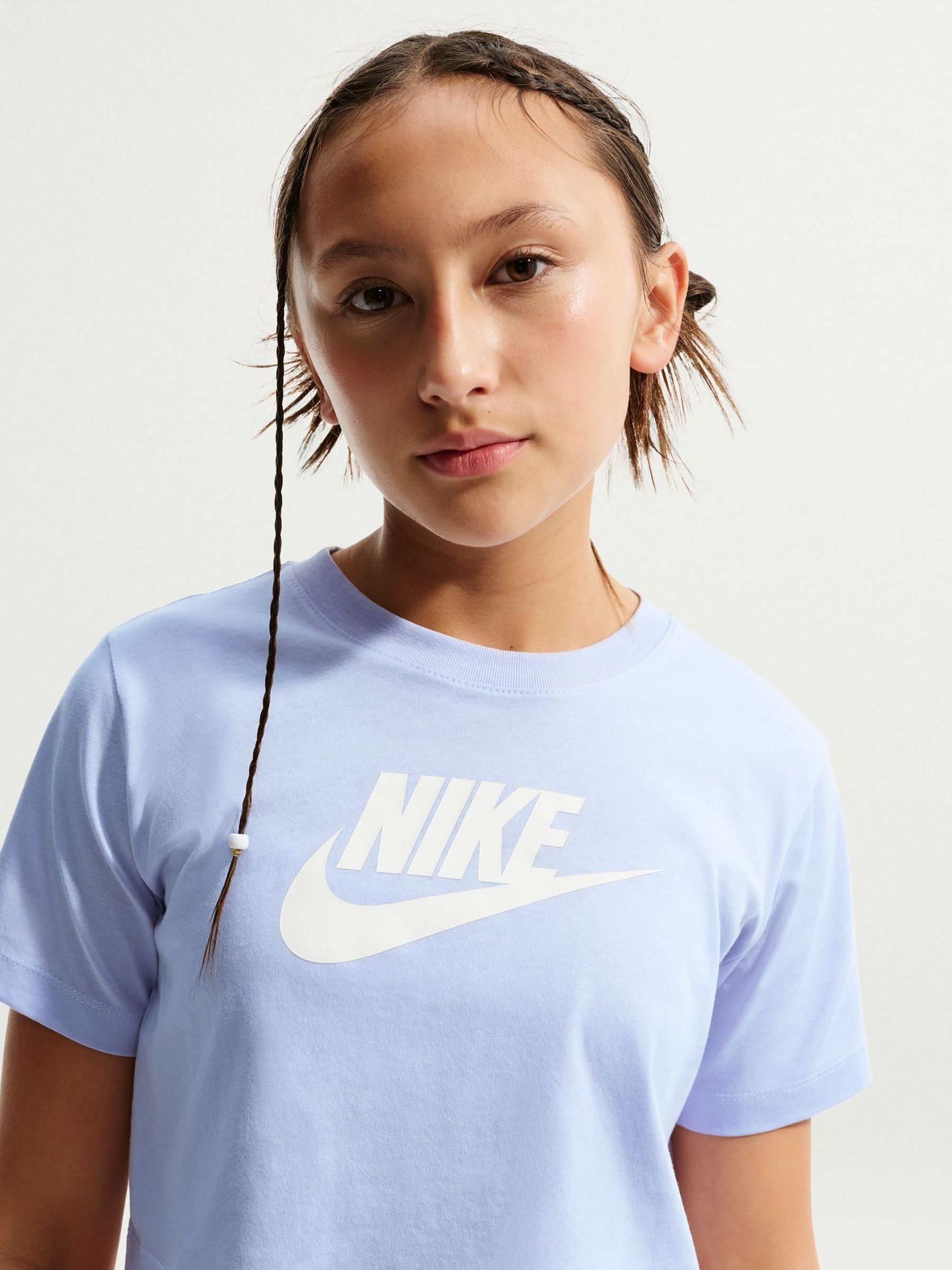 light blue nike crop top