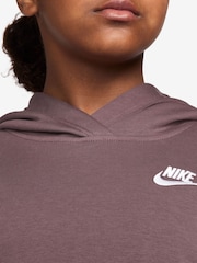 Nike Tattoo Brown Overhead Oversized Sportswear Club Fleece Pullover Hoodie - Image 3 of 6