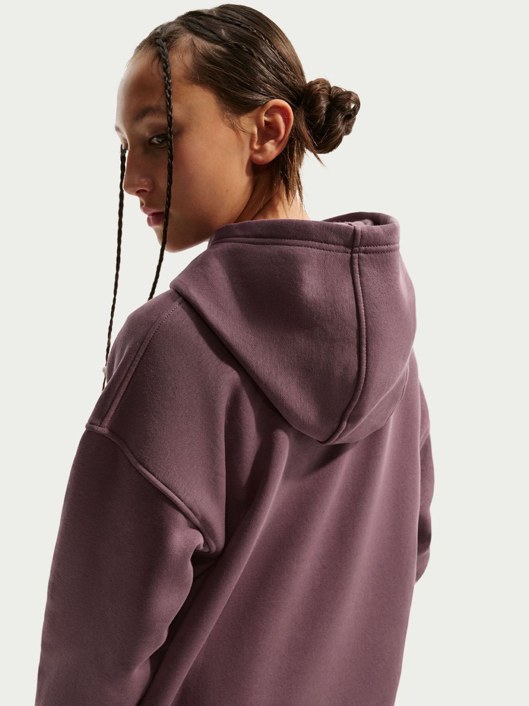 nike fleece overhead hoodie brown