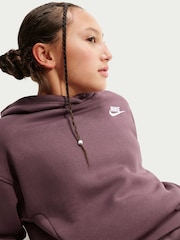 Nike Tattoo Brown Overhead Oversized Sportswear Club Fleece Pullover Hoodie - Image 6 of 6