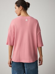 Pink Cherry Graphic Embroidered Crew Neck T-Shirt - Image 5 of 10