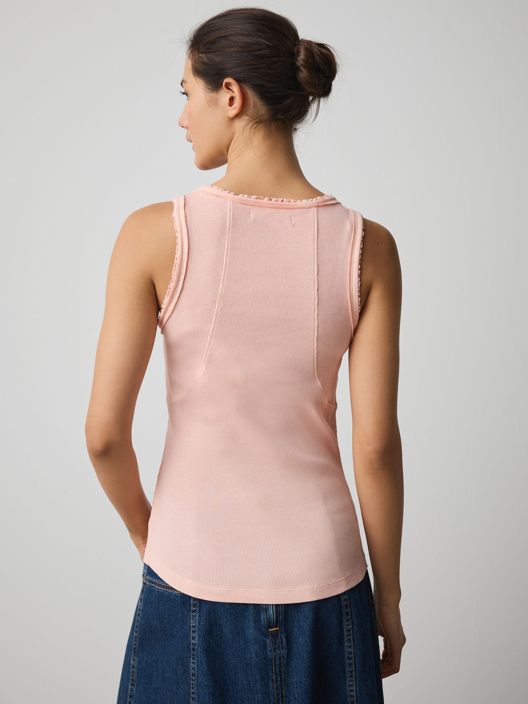 Buy Світло-рожевий - Топ без рукавів Premium Ribbed Scoop Tank